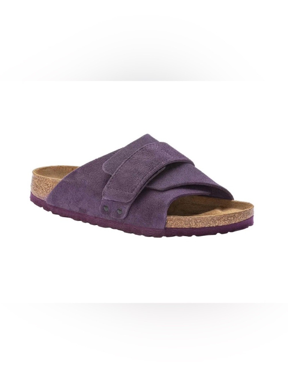 Birkenstock Kyoto Purple Suede Two-Strap Slide Sandal